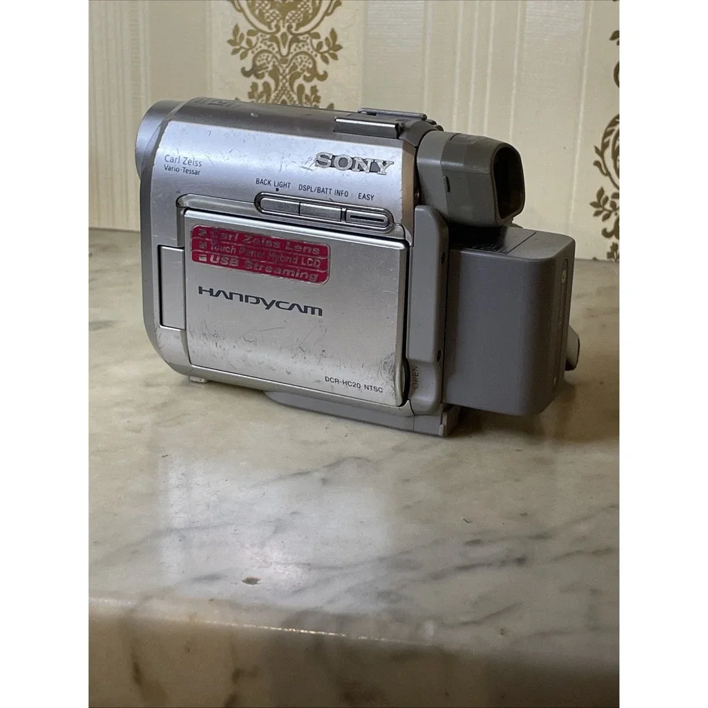 Sony Handycam DCR-HC20 MiniDV Camcorder Silver and Battery Untested